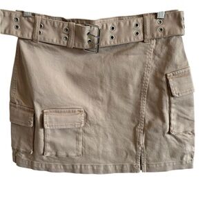 Juicy Couture Denim Mini Cargo Skirt w/Belt Nomad Brown Women’s 30 (12) NWT